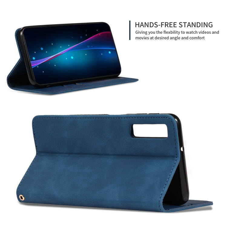 Retro Skin Feel Business Magnetic Horizontal Flip Leather Case for Samsung Galaxy A7 2018
