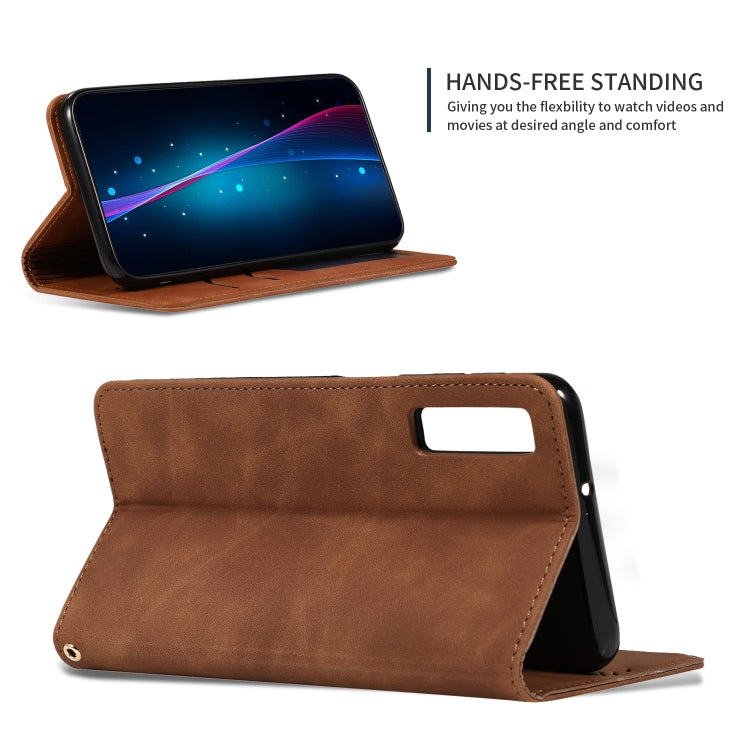 Retro Skin Feel Business Magnetic Horizontal Flip Leather Case for Samsung Galaxy A7 2018