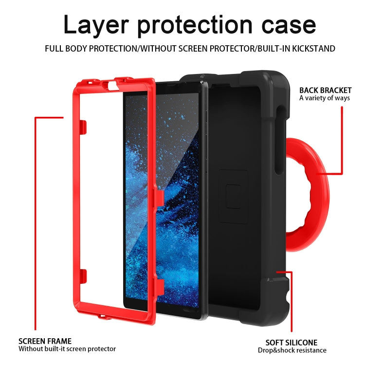 For Galaxy Tab A7 Lite T220/T225 PC + Silicone Shockproof Combination Case with 360 Degree Rotating Holder & Handle