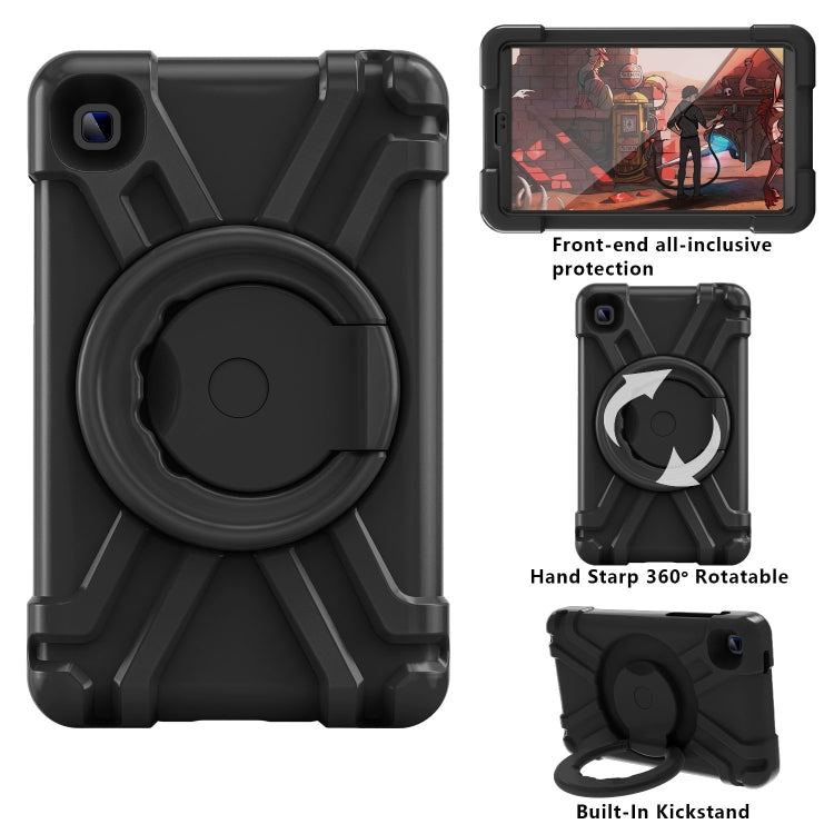 For Galaxy Tab A7 Lite T220/T225 PC + Silicone Shockproof Combination Case with 360 Degree Rotating Holder & Handle