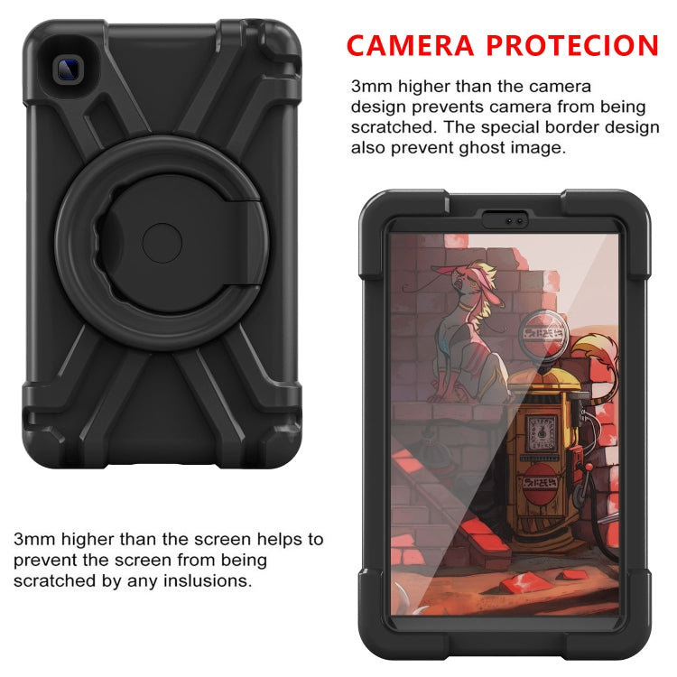 For Galaxy Tab A7 Lite T220/T225 PC + Silicone Shockproof Combination Case with 360 Degree Rotating Holder & Handle