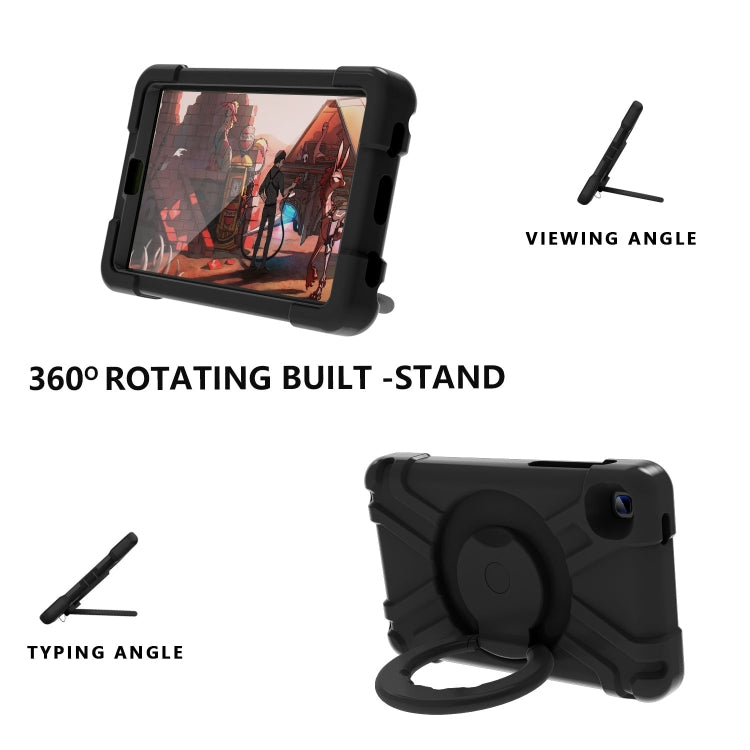 For Galaxy Tab A7 Lite T220/T225 PC + Silicone Shockproof Combination Case with 360 Degree Rotating Holder & Handle