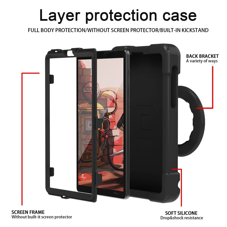 For Galaxy Tab A7 Lite T220/T225 PC + Silicone Shockproof Combination Case with 360 Degree Rotating Holder & Handle