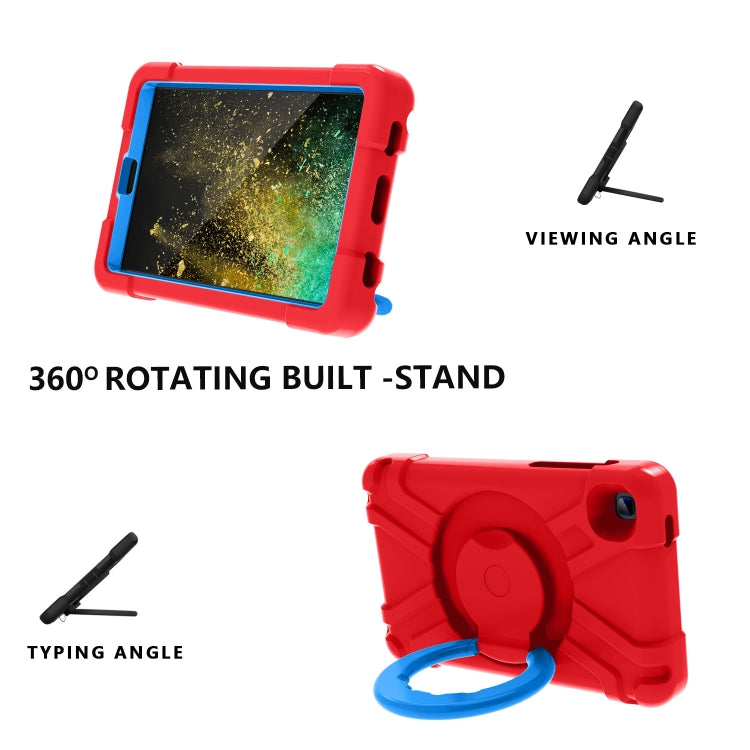 For Galaxy Tab A7 Lite T220/T225 PC + Silicone Shockproof Combination Case with 360 Degree Rotating Holder & Handle