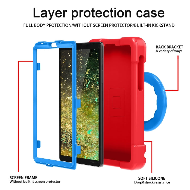 For Galaxy Tab A7 Lite T220/T225 PC + Silicone Shockproof Combination Case with 360 Degree Rotating Holder & Handle