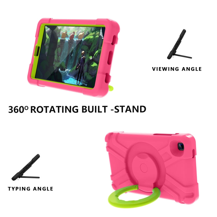 For Galaxy Tab A7 Lite T220/T225 PC + Silicone Shockproof Combination Case with 360 Degree Rotating Holder & Handle