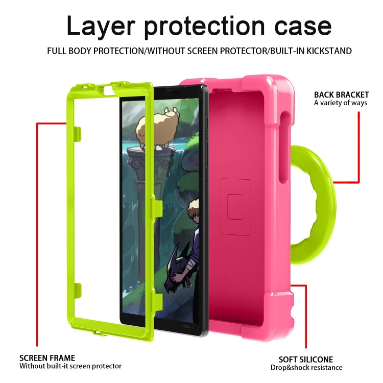 For Galaxy Tab A7 Lite T220/T225 PC + Silicone Shockproof Combination Case with 360 Degree Rotating Holder & Handle