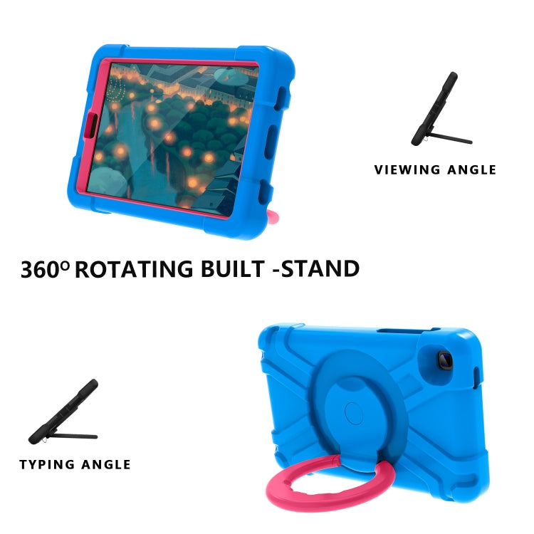 For Galaxy Tab A7 Lite T220/T225 PC + Silicone Shockproof Combination Case with 360 Degree Rotating Holder & Handle