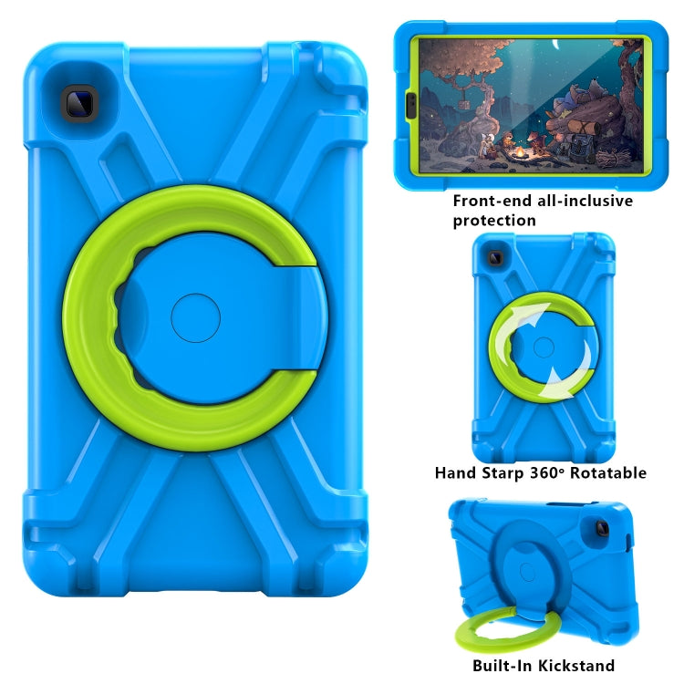 For Galaxy Tab A7 Lite T220/T225 PC + Silicone Shockproof Combination Case with 360 Degree Rotating Holder & Handle