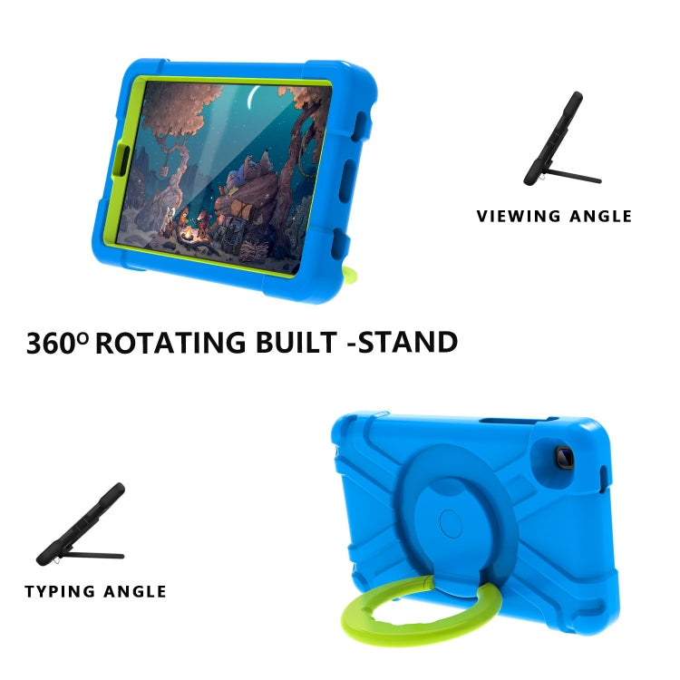For Galaxy Tab A7 Lite T220/T225 PC + Silicone Shockproof Combination Case with 360 Degree Rotating Holder & Handle