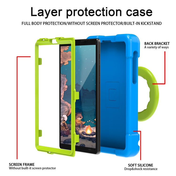 For Galaxy Tab A7 Lite T220/T225 PC + Silicone Shockproof Combination Case with 360 Degree Rotating Holder & Handle