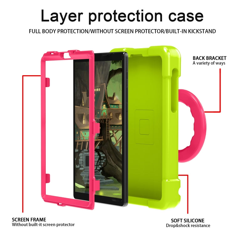 For Galaxy Tab A7 Lite T220/T225 PC + Silicone Shockproof Combination Case with 360 Degree Rotating Holder & Handle