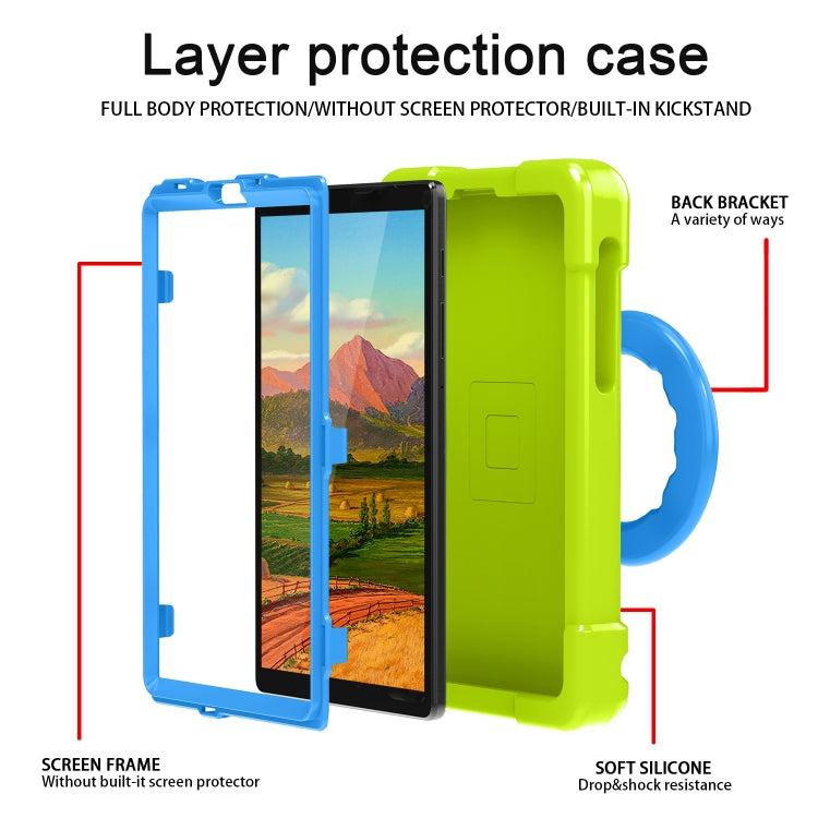 For Galaxy Tab A7 Lite T220/T225 PC + Silicone Shockproof Combination Case with 360 Degree Rotating Holder & Handle