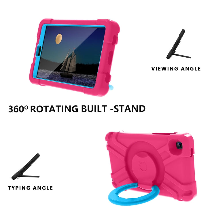 For Galaxy Tab A7 Lite T220/T225 PC + Silicone Shockproof Combination Case with 360 Degree Rotating Holder & Handle