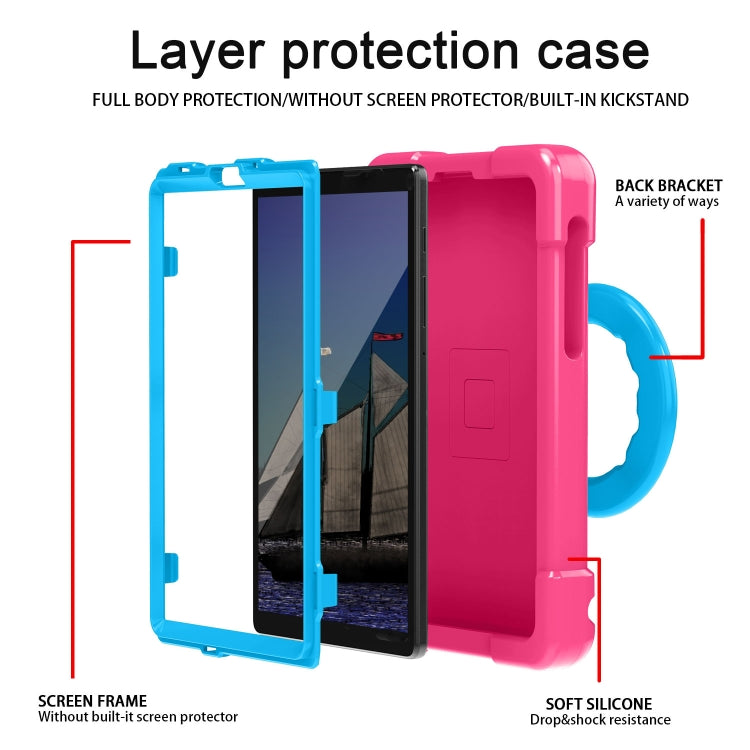 For Galaxy Tab A7 Lite T220/T225 PC + Silicone Shockproof Combination Case with 360 Degree Rotating Holder & Handle