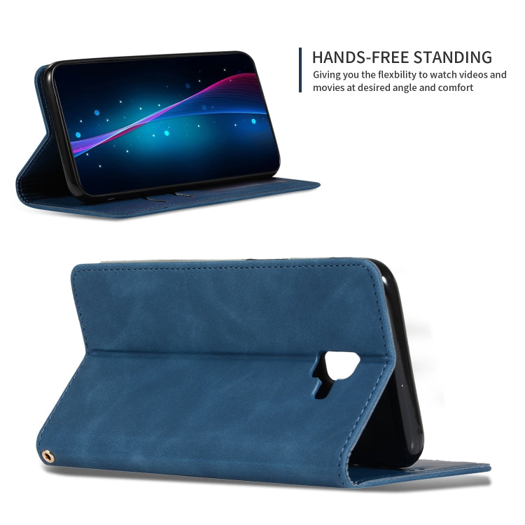 Retro Skin Feel Business Magnetic Horizontal Flip Leather Case for Samsung Galaxy J6 Plus 2018 & J6 Prime