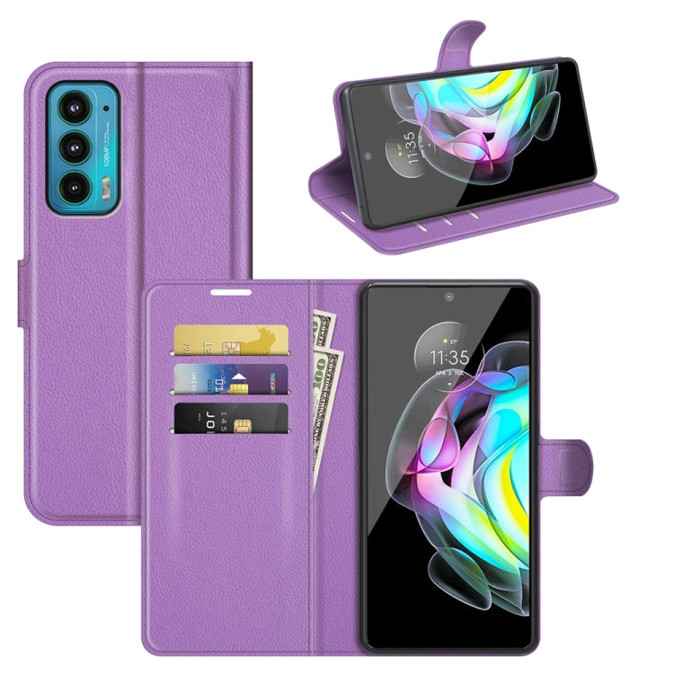For Motorola Edge 20 Litchi Texture Horizontal Flip Protective Case with Holder & Card Slots & Wallet
