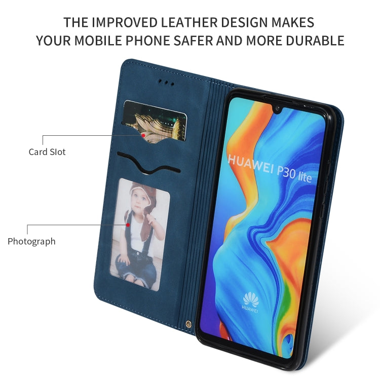 Retro Skin Feel Business Magnetic Horizontal Flip Leather Case for Huawei P30 Lite
