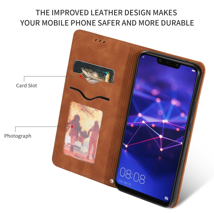 Retro Skin Feel Business Magnetic Horizontal Flip Leather Case for Huawei Mate20 Lite