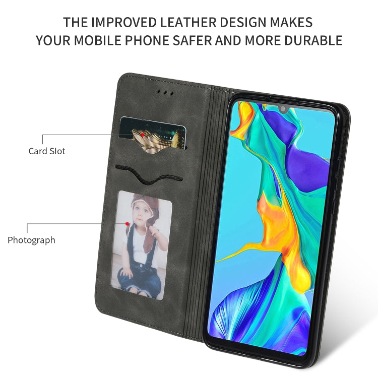 Retro Skin Feel Business Magnetic Horizontal Flip Leather Case for Huawei P30