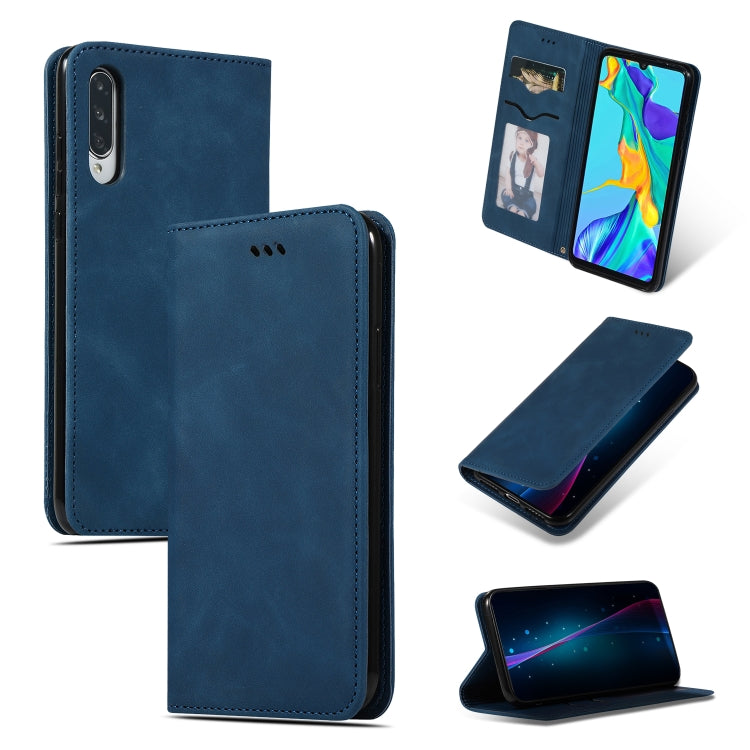 Retro Skin Feel Business Magnetic Horizontal Flip Leather Case for Huawei P30