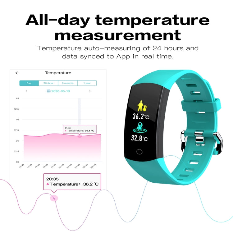 CV07T Smart Bracelet,Temperature Monitoring Bracelet Support Sleep Monitoring / Heart Rate Monitoring / Blood Pressure Monitoring,