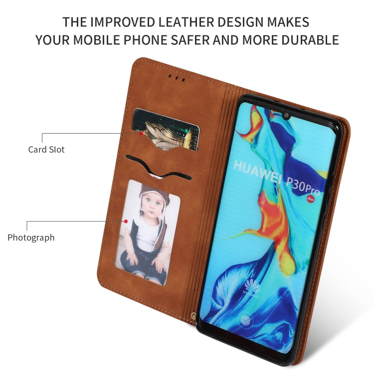 Retro Skin Feel Business Magnetic Horizontal Flip Leather Case for Huawei P30 Pro