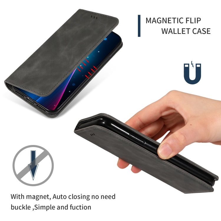 Retro Skin Feel Business Magnetic Horizontal Flip Leather Case for Huawei P Smart Z