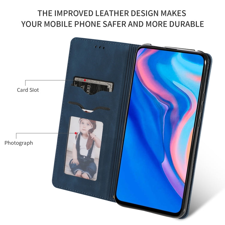 Retro Skin Feel Business Magnetic Horizontal Flip Leather Case for Huawei P Smart Z