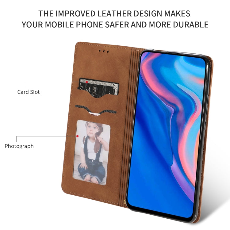 Retro Skin Feel Business Magnetic Horizontal Flip Leather Case for Huawei P Smart Z