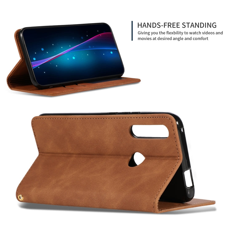 Retro Skin Feel Business Magnetic Horizontal Flip Leather Case for Huawei P Smart Z