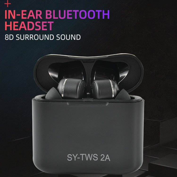 TWS2A Bluetooth TWS5.0 Copper Ring Speaker Binaural True Stereo Touch Bluetooth Earphones(Blue)