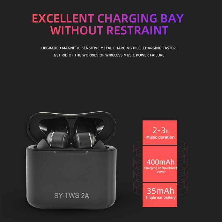 TWS2A Bluetooth TWS5.0 Copper Ring Speaker Binaural True Stereo Touch Bluetooth Earphones(Blue)