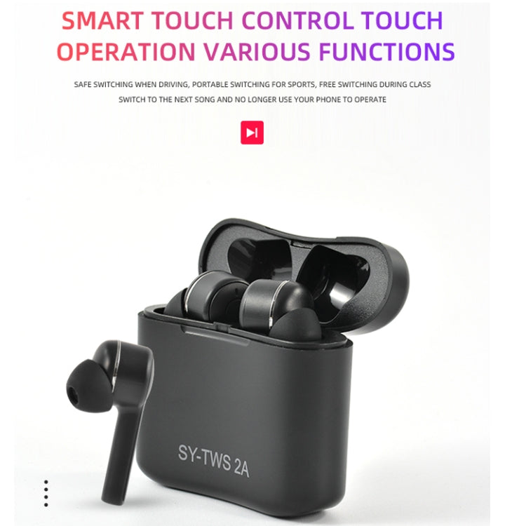 TWS2A Bluetooth TWS5.0 Copper Ring Speaker Binaural True Stereo Touch Bluetooth Earphones(Blue)
