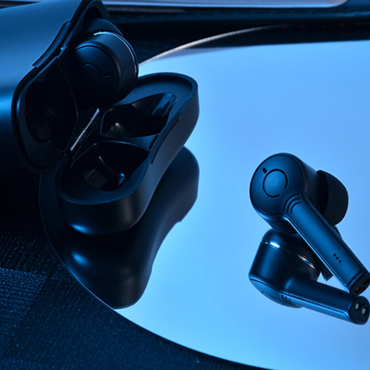 TWS2A Bluetooth TWS5.0 Copper Ring Speaker Binaural True Stereo Touch Bluetooth Earphones(Blue)