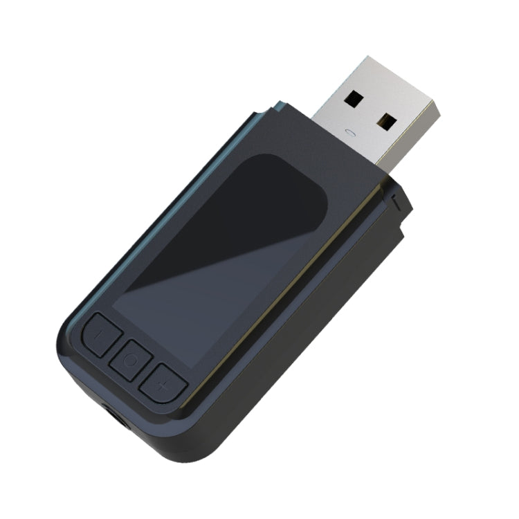 T4 USB / AUX Dual Output Bluetooth 5.0 Transmitter Drive Free Plug and Play Support One Drag Two