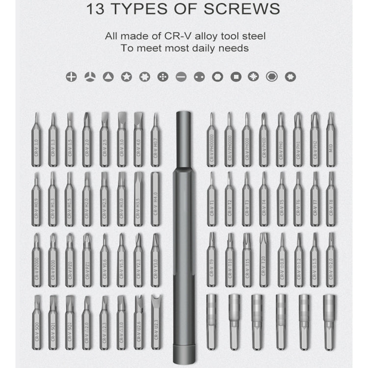 A63 63 in 1 Screwdriver Set Mobile Phone Tablet Computer Disassembly and Maintenance Tool