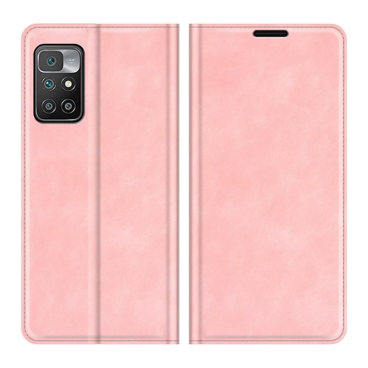 For Xiaomi Redmi 10 Retro-skin Business Magnetic Suction Leather Case with Holder & Card Slots & Wallet