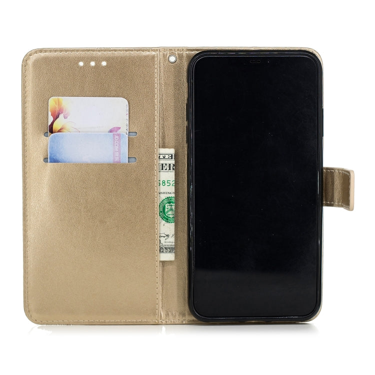 For iPhone XS Diamond Encrusted Butterflies Love Flowers Pattern Horizontal Flip Leather Case with Holder & Card Slots & Wallet & Lanyard