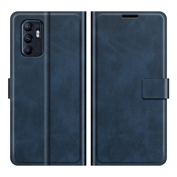 For OPPO Reno6 4G Retro Calf Pattern Buckle Horizontal Flip Leather Case with Holder & Card Slots & Wallet
