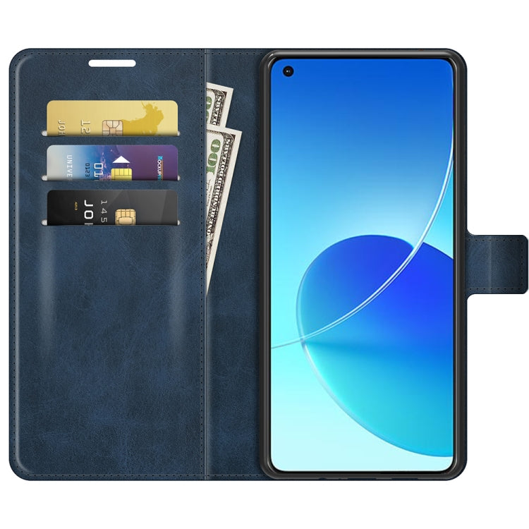 For OPPO Reno6 4G Retro Calf Pattern Buckle Horizontal Flip Leather Case with Holder & Card Slots & Wallet
