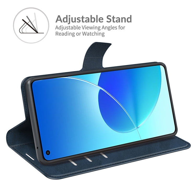 For OPPO Reno6 4G Retro Calf Pattern Buckle Horizontal Flip Leather Case with Holder & Card Slots & Wallet