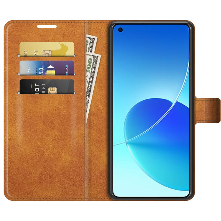 For OPPO Reno6 4G Retro Calf Pattern Buckle Horizontal Flip Leather Case with Holder & Card Slots & Wallet