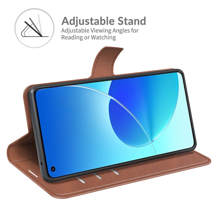 For OPPO Reno6 4G Retro Calf Pattern Buckle Horizontal Flip Leather Case with Holder & Card Slots & Wallet