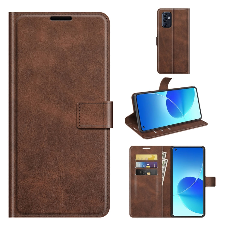 For OPPO Reno6 4G Retro Calf Pattern Buckle Horizontal Flip Leather Case with Holder & Card Slots & Wallet