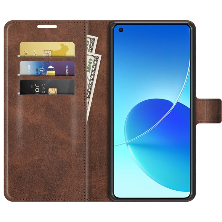 For OPPO Reno6 4G Retro Calf Pattern Buckle Horizontal Flip Leather Case with Holder & Card Slots & Wallet