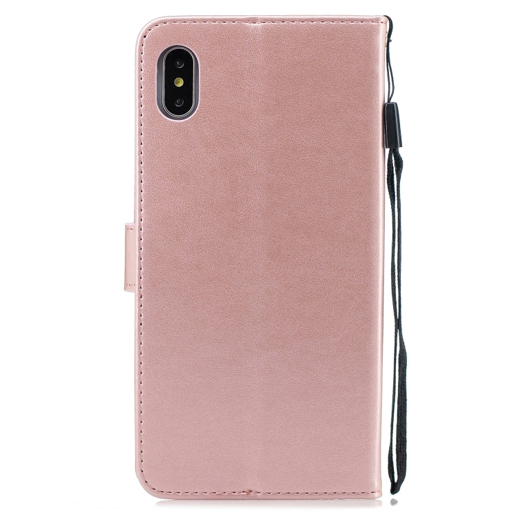 For iPhone XS Max Diamond Encrusted Butterflies Love Flowers Pattern Horizontal Flip Leather Case with Holder & Card Slots & Wallet & Lanyard