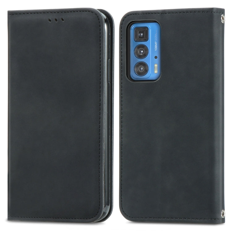 For Motorola Edge 20 Pro Retro Skin Feel Business Magnetic Horizontal Flip Leather Case With Holder & Card Slots & Wallet & Photo Frame