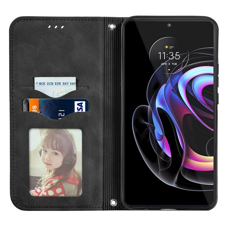 For Motorola Edge 20 Pro Retro Skin Feel Business Magnetic Horizontal Flip Leather Case With Holder & Card Slots & Wallet & Photo Frame