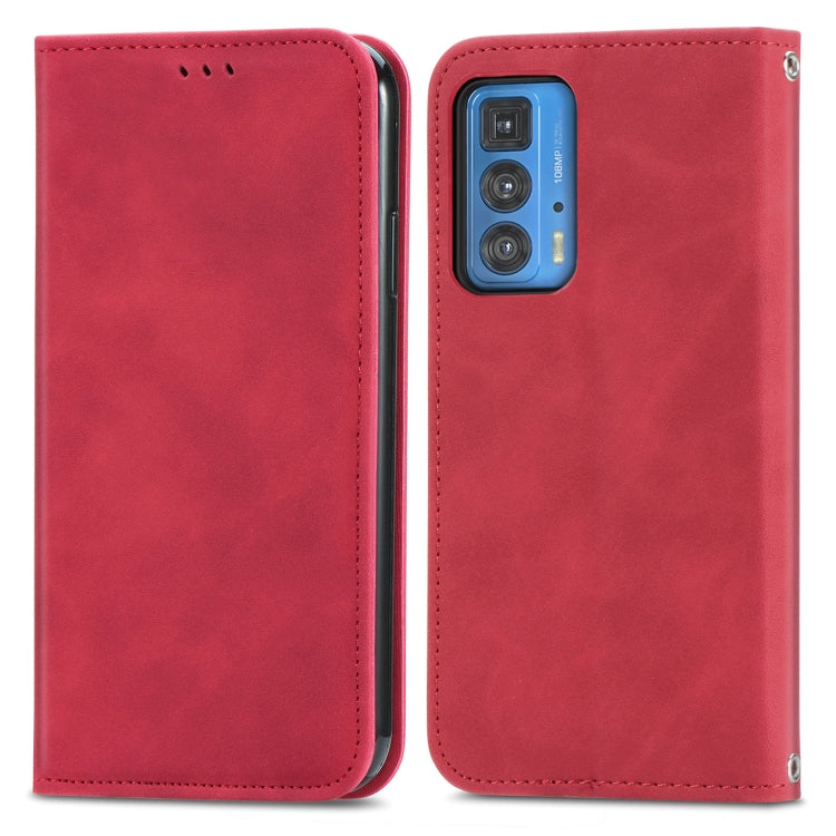 For Motorola Edge 20 Pro Retro Skin Feel Business Magnetic Horizontal Flip Leather Case With Holder & Card Slots & Wallet & Photo Frame
